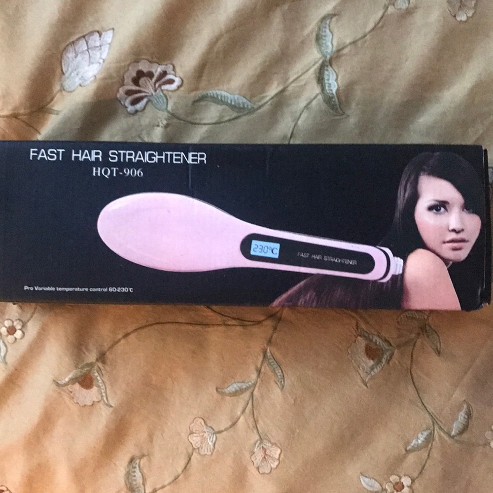 Hair straightener brush